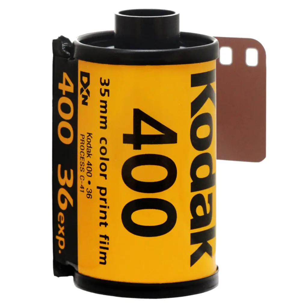 A 35mm Film Canister of Kodak 400 ISO Color Film with 36 Exposures.