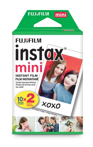 A pack of fujifilm instax mini instant film.