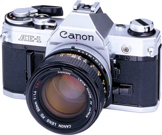 Canon AE-1 35mm film camera.