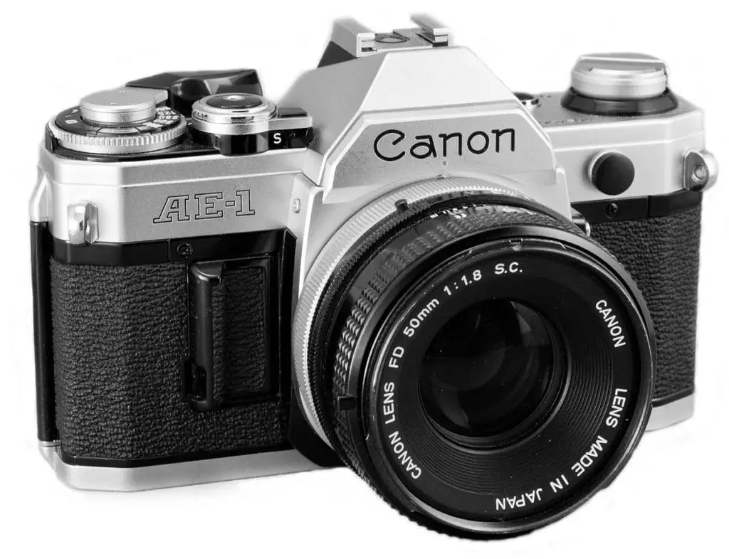 Canon AE-1 Single Lens Reflex (SLR) 35mm camera