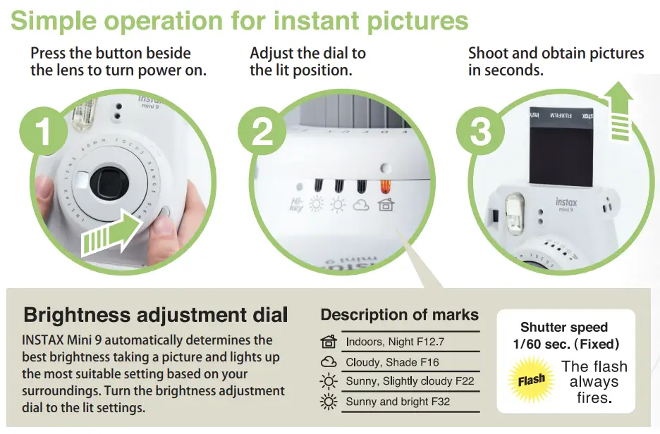 How to Shoot An Image with Instax Mini 9 using the Exposure Brightness Settings