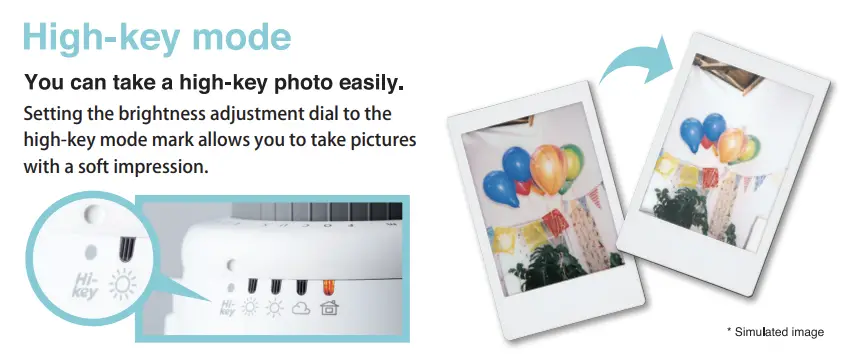 Explanation of Hi-Key Mode on an Instax Mini 9 camera