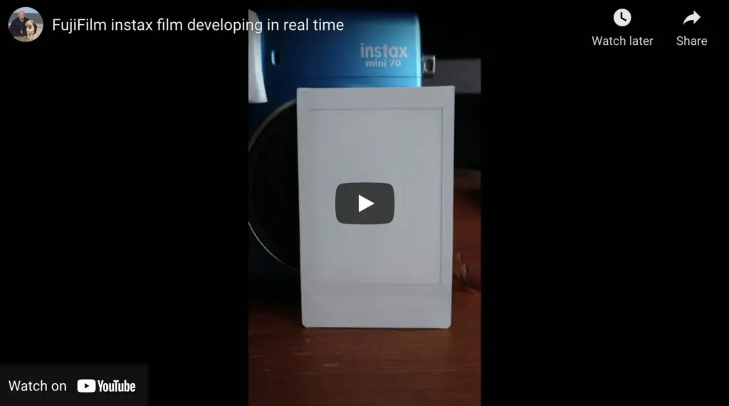 Watch Fujifilm Instax Mini Film Develop in Real Time. 
