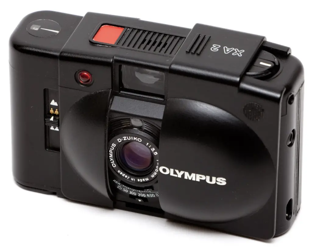 The Olympus XA2 point and shoot 35mm film camera