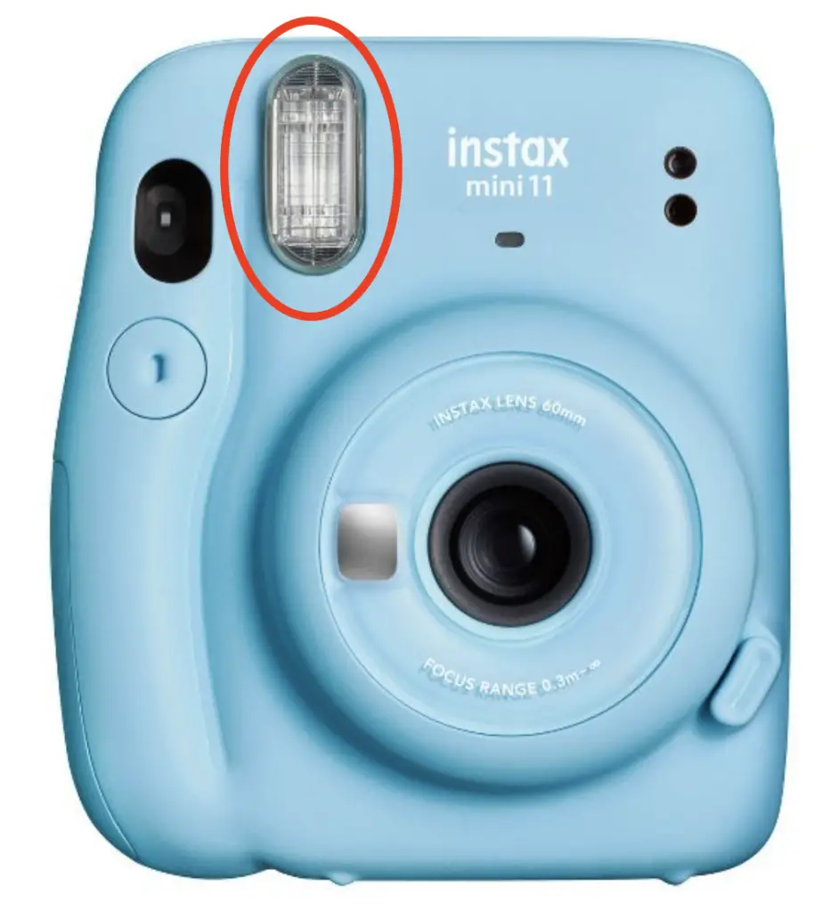 The flash lamp on the front of the Instax Mini 11