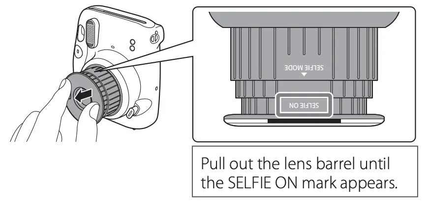 How to activate the selfie mode on the Instax Mini 11.