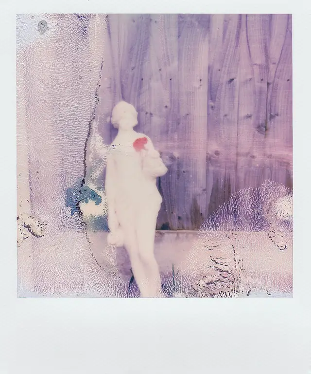 A Polaroid that has faded in sunlight